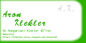 aron klekler business card
